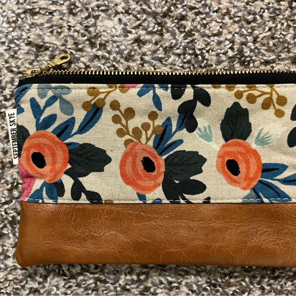 Floral and Tan Clutch